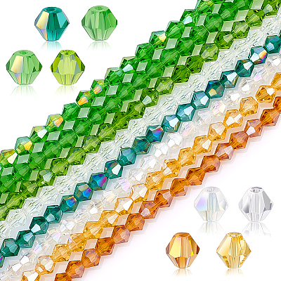 AHADERMAKER 8 Strands 8 Colors Imitation Austrian Crystal 5301 Bicone Beads GLAA-GA0001-90A-1