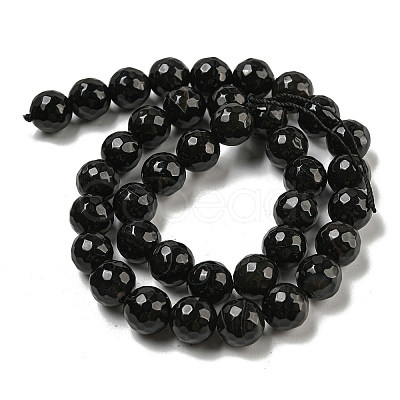 Natural Black Agate Round Beads Strand G-L084-10mm-28-1