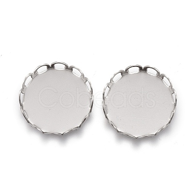 Tarnish Resistant 304 Stainless Steel Cabochon Settings STAS-P249-16A-P-1