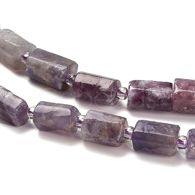 Natural Lepidolite/Purple Mica Stone Beads Strands G-K245-I16-01-1