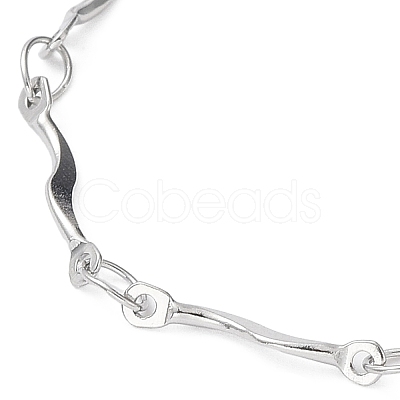 Non-Tarnish 304 Stainless Steel Wave Bar Link Chain Bracelets BJEW-K226-12P-1