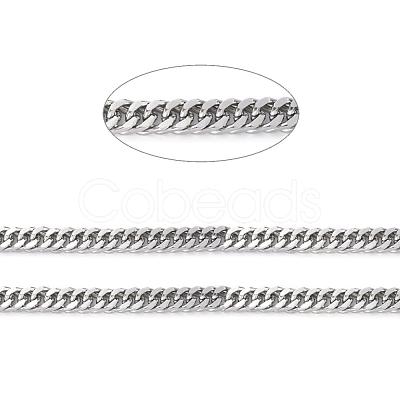 Tarnish Resistant 304 Stainless Steel Cuban Link Chains CHS-E018-13P-C-1