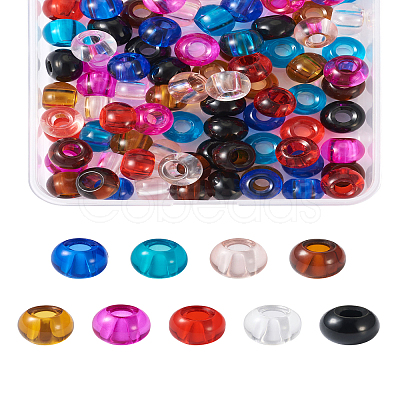 Craftdady 88pcs 8 colors Glass European Beads GLAA-CD0001-10-1