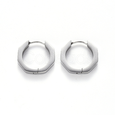 Tarnish Resistant 304 Stainless Steel Huggie Hoop Earrings STAS-S103-25P-1