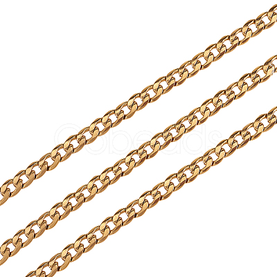 304 Stainless Steel Cuban Link Chains CHS-CJ0001-28G-1