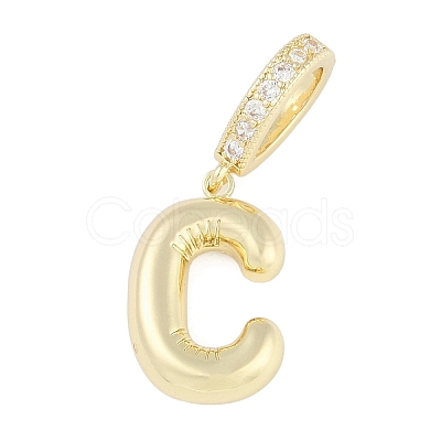 Brass Micro Pave Clear Cubic Zirconia Pendants KK-M289-01C-G-1