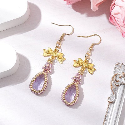 Alloy Glass Earrings EJEW-MZ00313-02-1