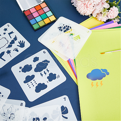 PET Plastic Face Drawing Painting Stencils Templates DIY-WH0304-914B-1