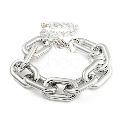 Chunky Aluminum Cable Chain Necklaces for Women NJEW-K261-01A-P-1