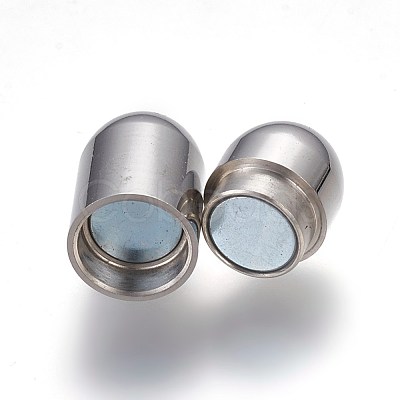 Tarnish Resistant 304 Stainless Steel Magnetic Clasps with Glue-in Ends STAS-F193-05P-1