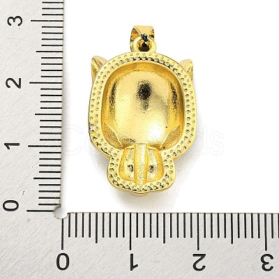 Real 18K Gold Plated Brass Pave Cubic Zirconia Pendants KK-K354-23G-02-1