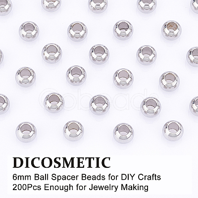 DICOSMETIC 200Pcs 201 Stainless Steel Spacer Beads STAS-DC0015-02-1