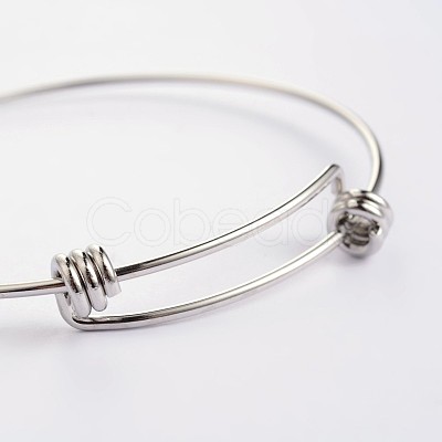 Tarnish Resistant Adjustable 304 Stainless Steel Expandable Bangle Making BJEW-L523-16P-1