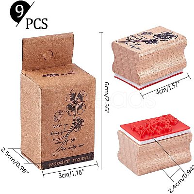 Wooden Stamps AJEW-NB0001-25-1