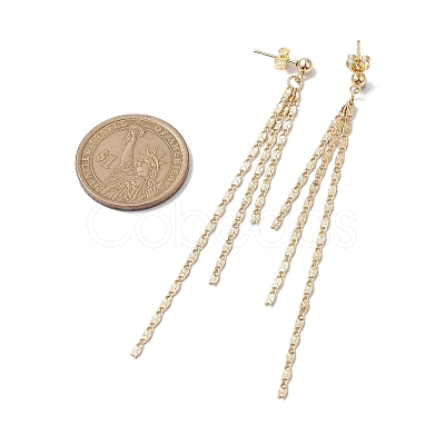 Brass Tassel Chain Drop Earrings for Women EJEW-JE05745-1