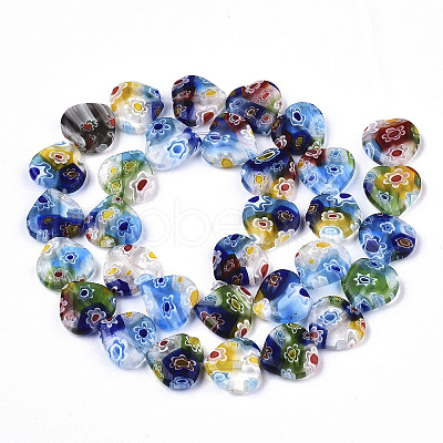 Handmade Millefiori Lampwork Beads Strands X-LAMP-N023-001H-1