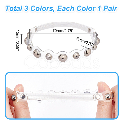 PandaHall Elite 3 Pairs 3 Colors ABS Plastic Imitation Pearl Shoelaces FIND-PH0007-43-1