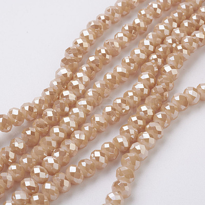 Electroplate Glass Beads Strands X-EGLA-D020-6x4mm-76-1