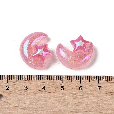 Glitter Plated Resin Cabochons RESI-H163-05B-1