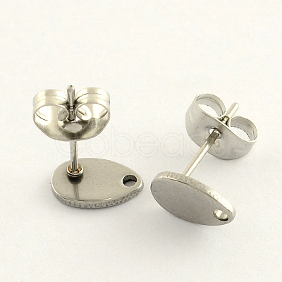 Non-Tarnish 304 Stainless Steel Stud Earring Findings STAS-R063-38-1