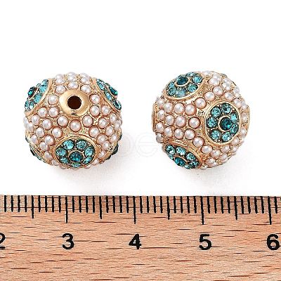 Golden Plated Alloy Rhinestone Beads FIND-E046-14G-02-1