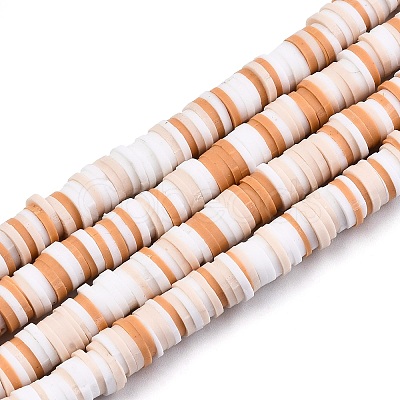 Handmade Polymer Clay Beads Strands X-CLAY-R089-6mm-095-1