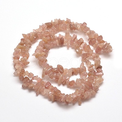 Natural Strawberry Quartz Chip Bead Strands X-G-M205-56-1