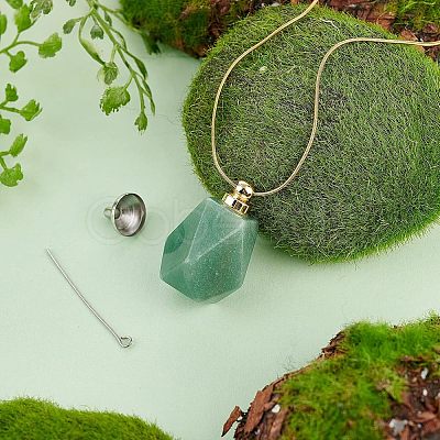 Nbeads Natural Green Aventurine Perfume Bottle Pendant G-NB0003-58B-1