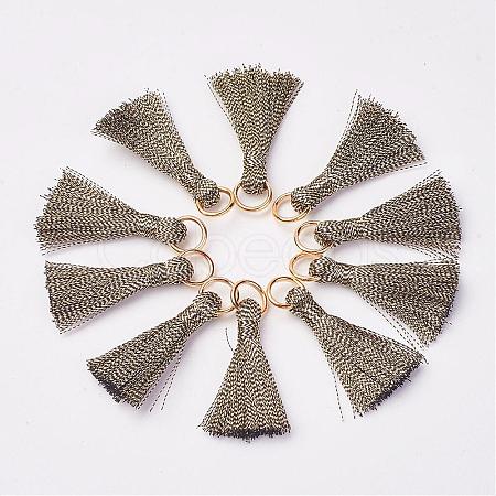Cannetille Nylon Tassel Pendant Decorations HJEW-G008-A03-1