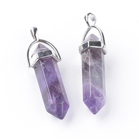 Natural Amethyst Double Terminated Pointed Pendants X-G-S240-10-1