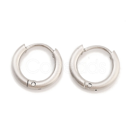 Tarnish Resistant Frosted 304 Stainless Steel Huggie Hoop Earrings for Women EJEW-C096-32A-P-1