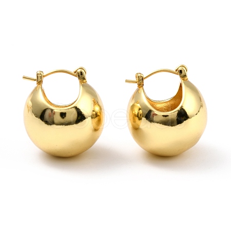 Brass Hoop Earrings X-EJEW-D273-01G-1