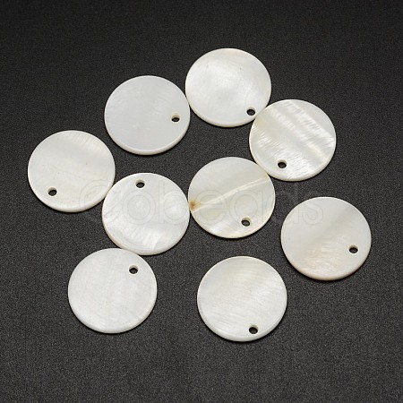 Dyed Natural Flat Round Shell Pendant SHEL-P003-06A-1