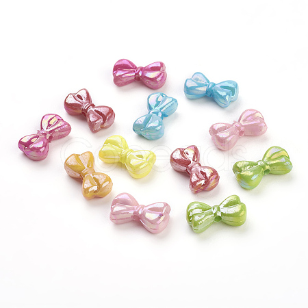 Mixed Opaque Acrylic Bowknot Beads X-SACR-R697-M53-1