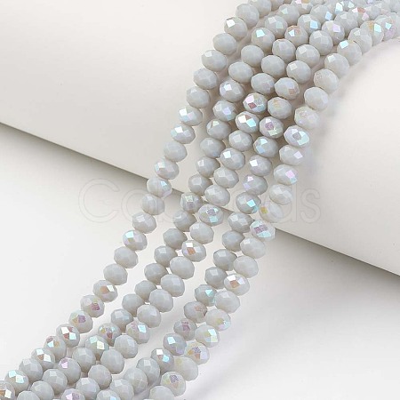 Electroplate Opaque Solid Color Glass Beads Strands EGLA-A034-P3mm-L16-1