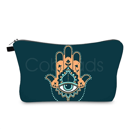 Evil Eye & Hamsa Hand Theme Polyester Cosmetic Pouches ABAG-D009-01J-1