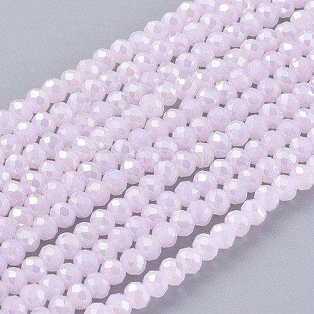 Electroplate Glass Beads Strands X-EGLA-A034-P1mm-B12-1