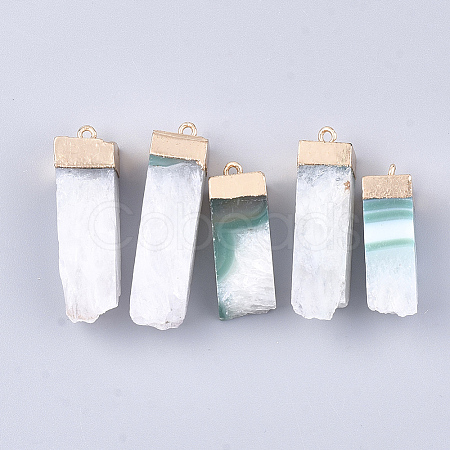 Electroplate Natural Druzy Agate Pendants G-S344-67B-1