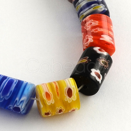 Column Handmade Millefiori Glass Beads LK-R004-45-1