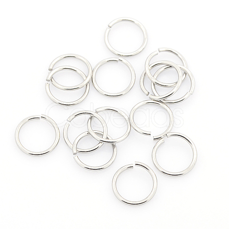 Tarnish Resistant 304 Stainless Steel Open Jump Rings STAS-J013-8x1mm-01-1