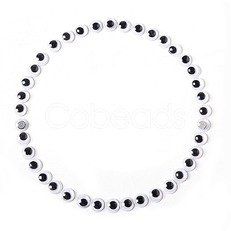 Black & White Plastic Wiggle Googly Eyes Cabochons DOLL-PW0001-077A-1
