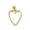 Rack Plating Brass Pendants, Cadmium Free & Lead Free, Long-Lasting Plated, Real 18K Gold Plated, Heart, 19x15x1.7mm, Hole: 3.5x4.5mm