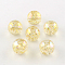 Round AB Color Transparent Acrylic Beads, with Colorful Glitter Powder, Champagne Yellow, 10mm, Hole: 2mm, about 857pcs/500g