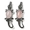 Dual-use Items Alloy Crocodile Brooch, with Natural Rose Quartz, Antique Silver, 67.5x24x10mm, hole: 4x3.5mm