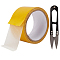 CRASPIRE Adhesive Patch Tape, Floor Marking Tape, with Sharp Steel Scissors, Gold, Tape: 50x0.2mm, about 10m/roll, 1 roll, Scissors: 10.6x2.2x1cm, 1pc