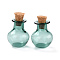 Round Glass Cork Bottles Ornament, Glass Empty Wishing Bottles, DIY Vials for Pendant Decorations, Dark Cyan, 1.8x2.3cm