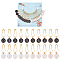 20Pcs 20 Style Number 0~9 Alloy Enamel Pendant Stitch Markers, Mixed Color, 3.7cm, 1pc/style