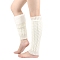 Acrylic Fiber Yarn Leg Warmers Socks, Winter Warm Long Boots Leg Covers for Women, White, 400x120mm