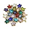 Ion Plating(IP) 304 Stainless Steel Charms, with Glass, Real 18K Gold Plated, Star, Mixed Color, 15x13x5.5mm, Hole: 2mm