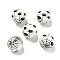 Printed Wood European Beads, Halloween Theme Beads, Round, White, 15.5~16mm, Hole: 4~4.5mm